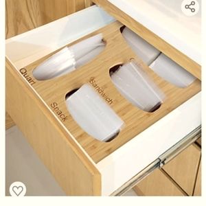 Bamboo Ziploc Bags Organizer
